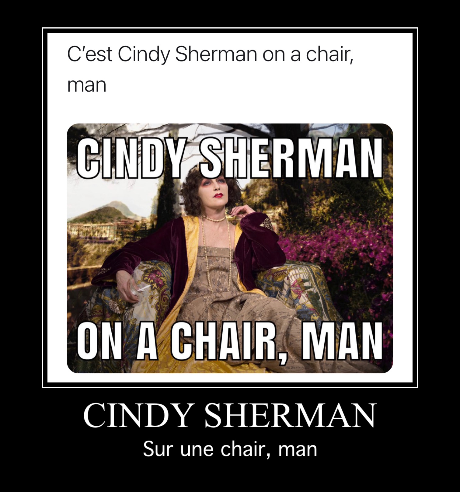 Meme créé pour la Fondation Louis Vuitton autour de Cindy Sherman