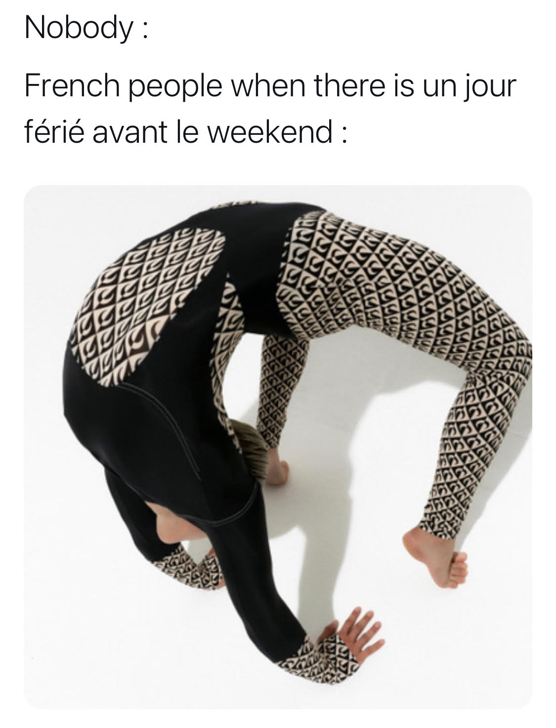 Meme sur les jours fériés créé pour Marine Serre