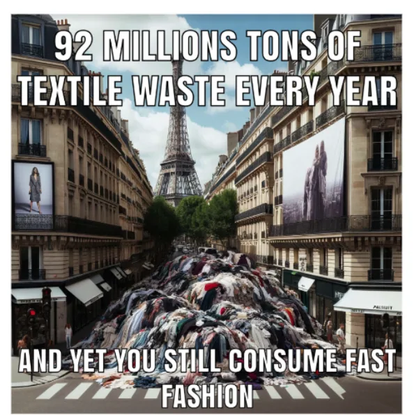 Meme sur les déchets textiles pour Vestiaire Collective