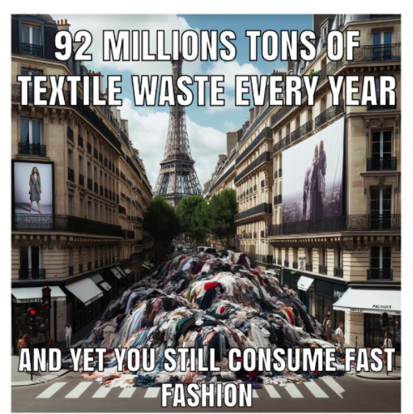 Meme sur les déchets textiles pour Vestiaire Collective